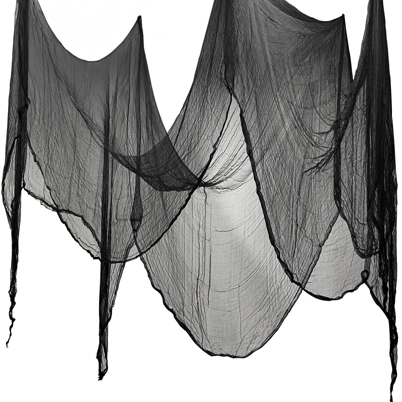 Wrapables 197 x 84.5 Inch Halloween Black Creepy Cloth, Scary Spooky Gauze Fabric for Halloween Decorations, Haunted House, Parties